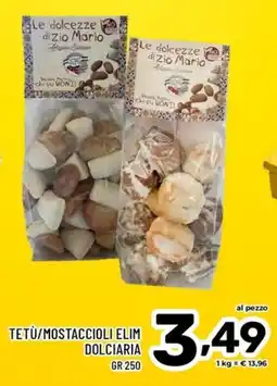 Il Centesimo Tetù/Mostaccioli elim dolciaria offerta