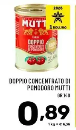 Il Centesimo Doppio concentrato di pomodoro Mutti offerta