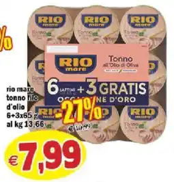 Il Castoro Supermercati Rio mare tonno filo d'olio offerta