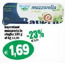 Il Castoro Supermercati bayernland mozzarella in sfoglia offerta