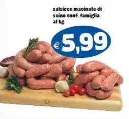 Il Castoro Supermercati salsicce macinate di suino conf. famiglia offerta