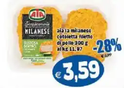 Il Castoro Supermercati Aia semplicemente milanese cotoletta filetto di pollo offerta