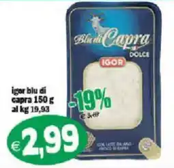 Il Castoro Supermercati igor blu di capra offerta