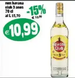 Il Castoro Supermercati Rum Havana Club 3 Años offerta