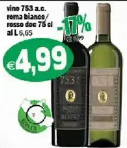 Il Castoro Supermercati vino 753 a.c. roma bianco/rosso doc offerta