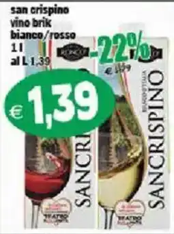 Il Castoro Supermercati San Crispino vino brik bianco/rosso offerta