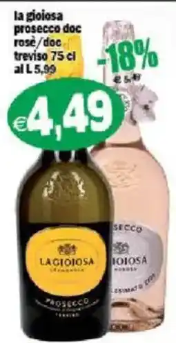 Il Castoro Supermercati La gioiosa prosecco rosé/doc offerta
