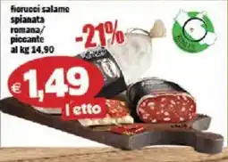Il Castoro Supermercati Fiorucci salame romana offerta