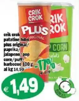 Il Castoro Supermercati Crik Crok patatine tubo plus original offerta