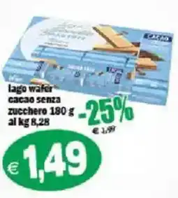 Il Castoro Supermercati lago wafer cacao senza zucchero offerta