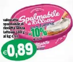 Il Castoro Supermercati Spalmabile di Ricotta senza lattosio offerta