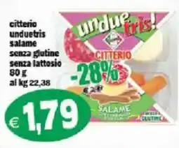 Il Castoro Supermercati Citterio undue tris! salame senza glutine senza lattosio offerta