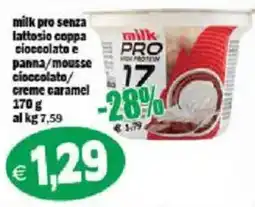 Il Castoro Supermercati milk pro senza lattosio coppa cioccolato offerta