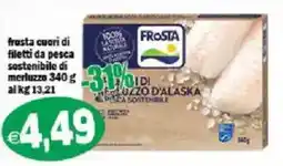 Il Castoro Supermercati Frosta cuori di filetti da pesca sostenibile di merluzzo offerta