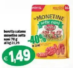 Il Castoro Supermercati Beretta salame monetine sette nani offerta