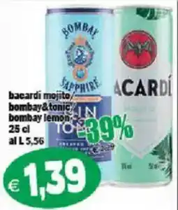 Il Castoro Supermercati Bacardi mojito / bombay & tonic / bombay lemon offerta