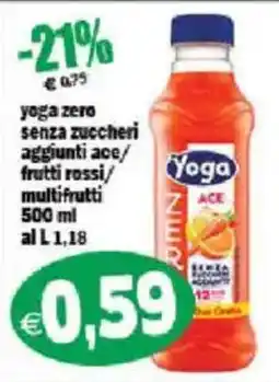 Il Castoro Supermercati Yoga zero senza zuccheri aggiunti ace/frutti rossi/multifrutti offerta