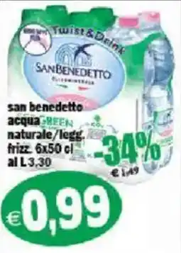 Il Castoro Supermercati san benedetto acqua naturale/legger frizz offerta