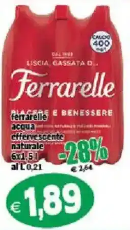 Il Castoro Supermercati Ferrarelle acqua effervescente naturale offerta