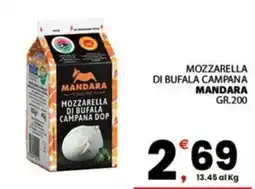 Despar Sicilia Mozzarella di bufala campana mandara offerta
