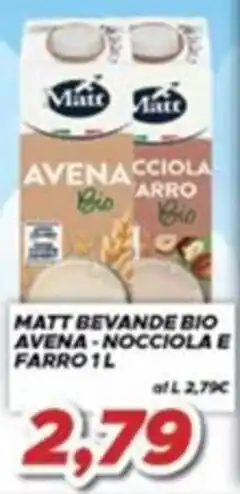 MA Supermercati Matt bevande bio avena - nocciola e farro offerta