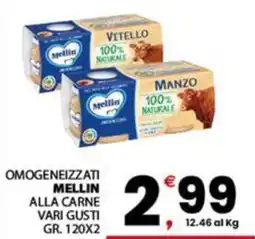 Despar Sicilia Omogeneizzati Mellin alla carne vari gusti offerta
