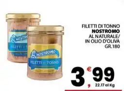 Despar Sicilia Filetti di tonno Nostromo offerta