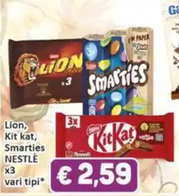 Paghi Poco Lion, Kit kat, Smarties NESTLÉ offerta