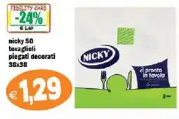 Il Castoro Supermercati nicky 50 tovaglioli piegati decorati offerta