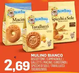 Al Discount Mulino Bianco biscottoni / campagnole / galletti / macine / giratondi / spicchi di sole / tarallucci offerta