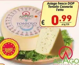Ipercarni Asiago fresco DOP Toniolo offerta