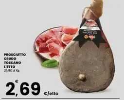 Despar Sicilia Prosciutto crudo toscano l'etto offerta