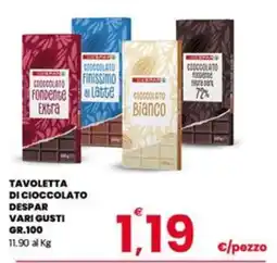 Despar Sicilia Tavoletta di cioccolato Despar vari gusti offerta