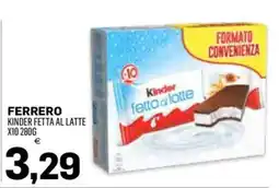 Al Discount Ferrero Kinder fetta al latte offerta