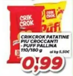 MA Supermercati Crikcrok patatine piu' croccanti - puff pallina offerta