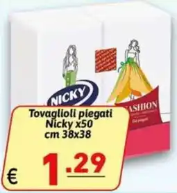 Ipercarni Tovaglioli piegati Nicky offerta