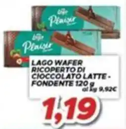 MA Supermercati Lago wafer ricoperto di cioccolato latte - fondente offerta