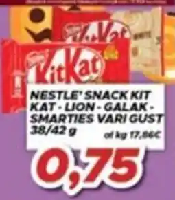 MA Supermercati Nestlé snack Kit Kat - Lion - Galak - Smarties vari gusti offerta