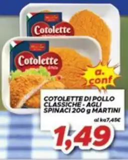 MA Supermercati Cotolette di pollo classiche agli spinaci Martini offerta