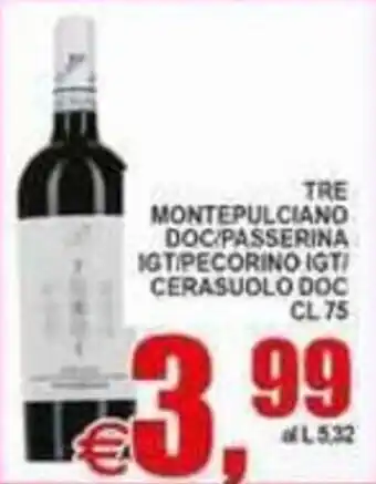 Tre montepulciano doc/passera igt/pecorino igt/ cerasuolo doc