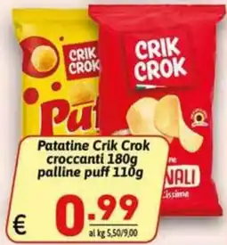 Ipercarni Patatine Crik Crok croccanti offerta