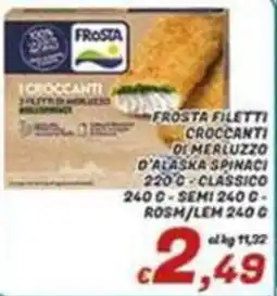 Idromarket Frosta filetti croccanti di merluzzo d'alaska spinaci offerta
