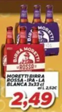 MA Supermercati Birra Moretti Rossa - IPA - La Bianca offerta