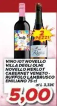 MA Supermercati Vino IGT Novello Villa degli Olmi offerta