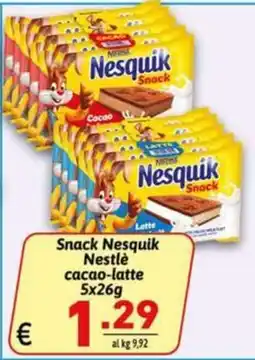Ipercarni Snack Nesquik Nestlè cacao-latte offerta