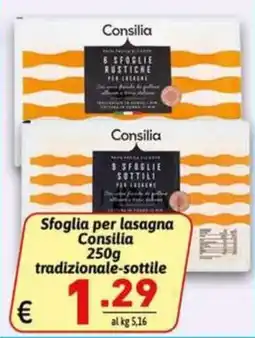 Ipercarni Sfoglia per lasagna Consilia offerta