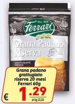 Ipercarni Grana padano grattugiato riserva Ferrari offerta