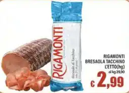 Top Supermercati Rigamonti bresaola di tacchino offerta