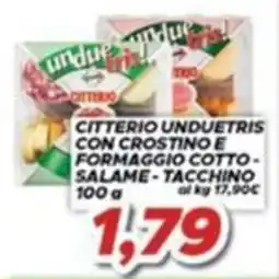 MA Supermercati Citterio unduetris con crostino e formaggio cotto - salame - tacchino offerta