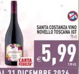 Pim Supermercati Santa Costanza vino novello toscana igt offerta
